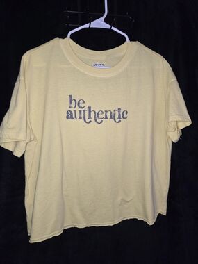 Be Authentic Graphic Short Sleeve Tee - Pale Yellow